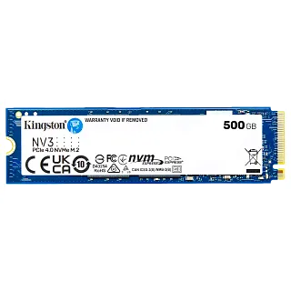 Твердотельный накопитель Kingston SSD NV3, 500 ГБ, 3D TLC, чтение 5000 МБ/с, 160 ТБ, M.2 2280