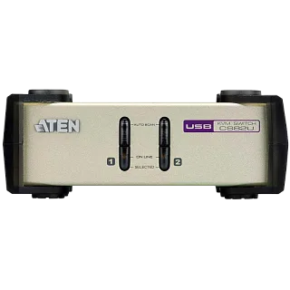 2-x порт. переключатель, электрон., KVM, 1 user PS2/USB+VGA = 2 cpu PS2/USB+VGA, со шнурами PS2/USB 2х1.2м., 2048x1536, настол., без OSD, некаскад. CUBIQ 2 PORT USB & PS/2 KVM SWITCH (ATEN CS82U)