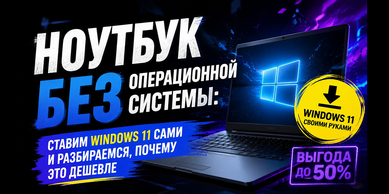 Ноутбук без операционной системы: ставим Windows 11 сами и разбираемся, почему это дешевле