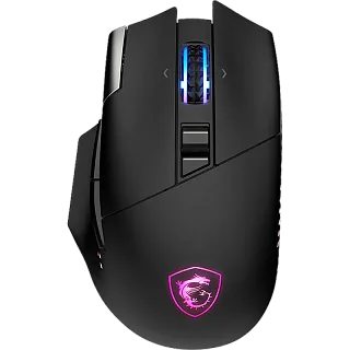Мышь MSI VERSA PRO W, USB-A, Bluetooth, радиоканал, 26000 dpi, чёрный, подсветка