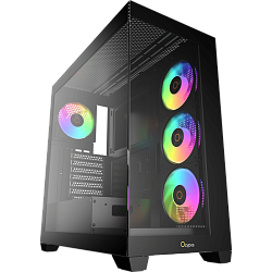 Корпус ПК Case Ocypus Gamma C72 BK ARGB, Midi‑Tower, чёрный, 4×120 мм ARGB, 2×USB‑A 2.0 + 1×USB‑A 3.0, ATX/mATX/mITX