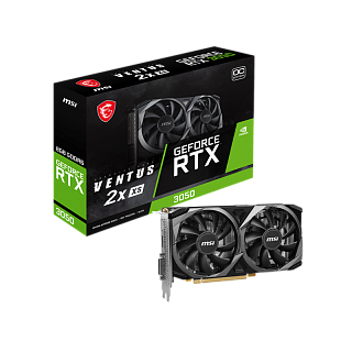 Видеокарта MSI NVIDIA GeForce RTX 3050 VENTUS 2X XS 8G OC, 8 ГБ видеопамяти, GDDR6