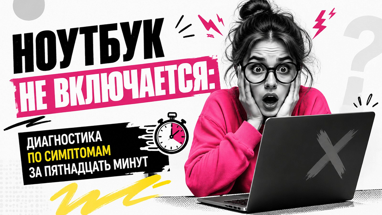Ноутбук не включается: диагностика по симптомам за пятнадцать минут