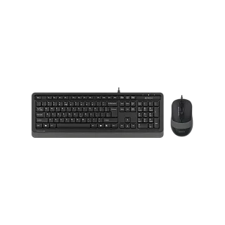 Комплект клавиатура и мышь A4Tech + Fstyler F1010, проводное подключение, USB-A, серый