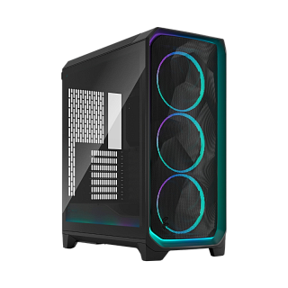Корпус ПК без блока Case Fractal Design Meshify 3 Ambience Pro RGB TG Light Tint, Full-Tower, 3x140mm ARGB, 2xUSB-A 3.2 + 1xUSB 3.2 Type-C, E-ATX, ATX, mATX, mITX, Black