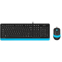 Комплект клавиатура и мышь A4Tech + Fstyler F1010, проводное подключение, USB-A, чёрный, раскладка RU/US