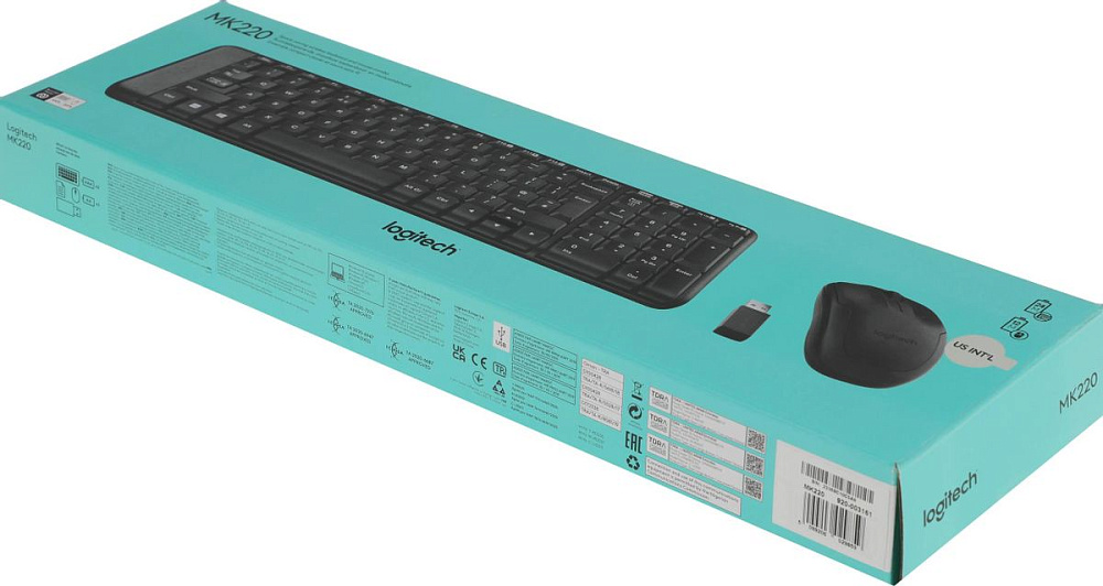 Комплект клавиатура и мышь Logitech + Desktop MK220, радиоканал, фото 2