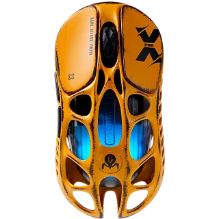 Мышь Gravastar Mercury X Pro, USB-C, Bluetooth, радиоканал, 32000 dpi, жёлтый, подсветка