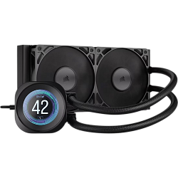 Система жидкостного охлаждения/ Water Cooling System Corsair NAUTILUS 240 RS LCD (240mm, Black/ Fans: 2x120mm, 72.8CFM, 36dBA, 2100RPM/ S: 1851, 1700, AM5, AM4)