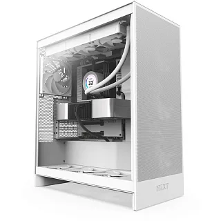 Корпус ПК без блока Case NZXT H7 Flow, Midi-Tower, TG, 3x120mm, 2xUSB-A 3.2 + 1xUSB-C 3.2, E-ATX, ATX, mATX, mITX White