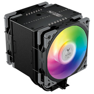Кулер для процессора/ CPU Cooler Scythe Mugen 6 TUF Gaming Black Edition (240W, 4-pin PWM, 154mm, ARGB, Al/Cu, 6x6mm, 2x120mm, 75.17CFM, 35.57dBA, 2500RPM, S: 1851/1700/1200/115X/2011(v3)/2066, AM5/AM4, black)