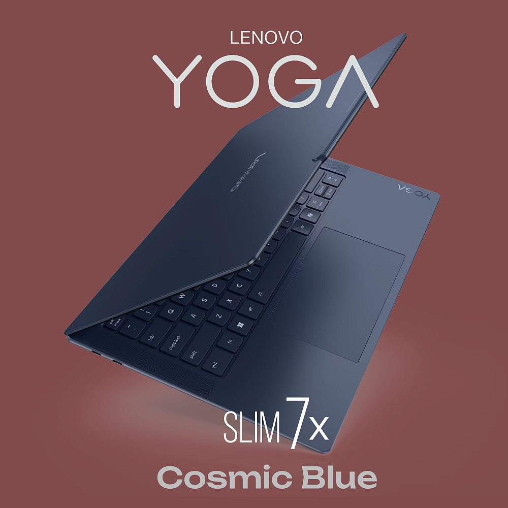 Ноутбук Lenovo Yoga Slim 7x 14Q8X9 83ED0049RK Cosmic Blue, 14,5" 3K (2944x1840) OLED, Snapdragon X Elite X1E-78-100, Qualcomm SD X Adreno X1-85, 32GB LPDDR5x-8448, 1 TB SSD PCIe GEN4, WINDOWS 11 HOME, КЛАВИАТУРА RU/US, гарантия 1 год
