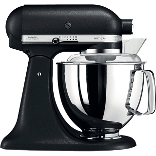 Планетарный миксер KitchenAid Artisan 5KSM175PSEBK, чаши 4,8 и 3 л, 300 Вт, чугун