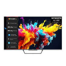 Телевизор Skyworth 50Q67H, 50 дюймов, 4K UHD, QLED, 120 Гц, DVB-T2/C/S2, VESA 200x100 мм