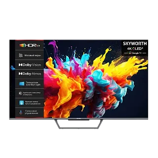 Телевизор Skyworth 50Q67H, 50 дюймов, 4K UHD, QLED, 120 Гц, DVB-T2/C/S2, VESA 200x100 мм