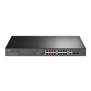 Коммутатор TP-Link TL-SL1218MP неуправляемый, 16 портов PoE+ 100 Мбит/с, 2 комбо-порта RJ-45/SFP