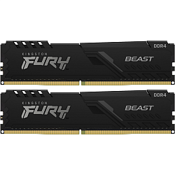 Оперативная память Kingston 64GB 3200MT/s DDR4 CL16 DIMM (Kit of 2) FURY Beast Black (Kingston KF432C16BBK2/64)
