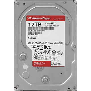 Жёсткий диск WD Red Plus 12 ТБ 3,5″, 7200 об/мин, кэш 512 МБ, для NAS
