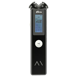 Диктофон Ritmix RR-145, встроенная память 8 ГБ, слот microSD, металлический корпус, чёрный