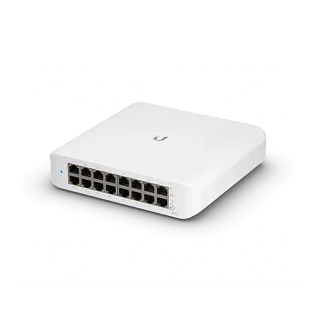 Коммутатор Wall-mountable, 16-port, Layer 2 PoE switch with a fanless cooling system.45W total PoE availability (Ubiquiti USW-Lite-16-PoE)