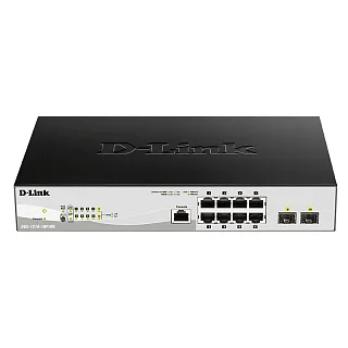 Коммутатор DGS-1210-10P/ME/B Managed L2 Metro Ethernet Switch 8x1000Base-T PoE, 2x1000Base-X SFP, PoE Budget 78W, Surge 6KV, CLI, RJ45 Console, Dying Gasp (D-Link DGS-1210-10P/ME/B1A)