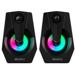Колонки АС SVEN 370, черный (6 Вт, питание USB, подсветка) (Sven SV-020552)