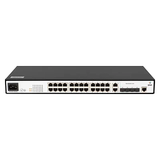 Коммутатор SNR S2985G-24TC-RPS управляемый L2, порты RJ-45 и SFP, кольцевое резервирование ERPS