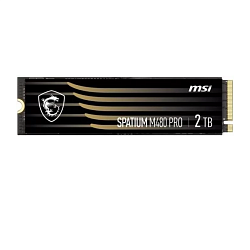 SSD MSI SPATIUM M480 Pro, 2000 ГБ, M.2 (22×80 мм), NVMe, PCIe 4.0 x4, 3D TLC, скорость чтения/записи 7400/7000 МБ/с, DRAM буфер 2048 МБ