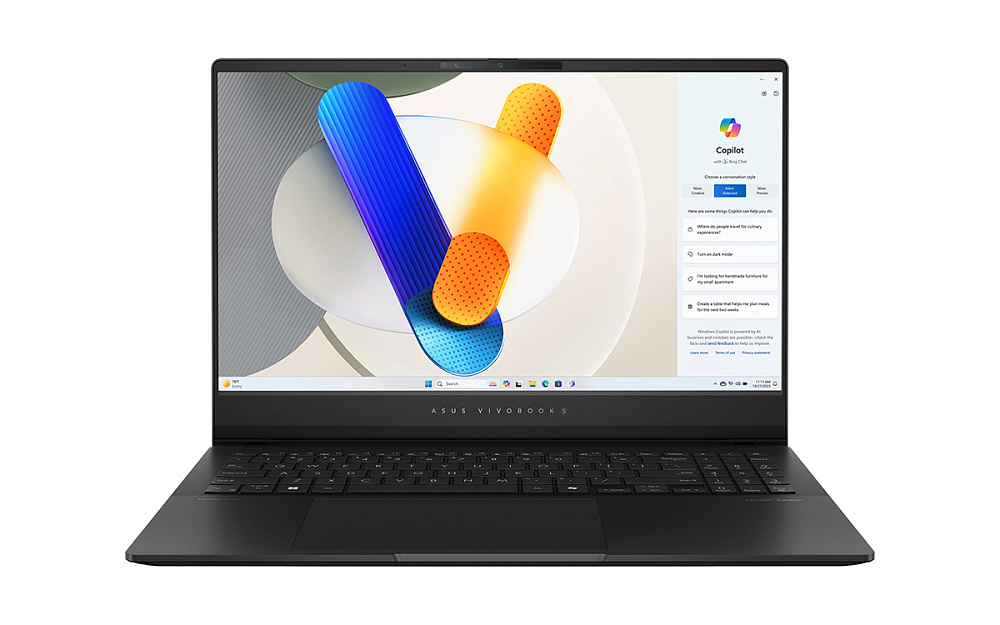 Ноутбук ASUS Vivobook S 15 OLED Neutral Black S5506MA-MA066W (90NB14E1-M004X0), Intel Core Ultra 5 125H, 16GB LPDDR5X, 1 TB SSD PCIe GEN4, 15.6" 3K OLED 120 Гц, Intel Arc Graphics, WINDOWS 11 HOME, КЛАВИАТУРА RU/US, гарантия 1 год, фото 2