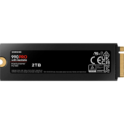 SSD Samsung 990 PRO, 2 ТБ, M.2 (22×80 мм), NVMe 2.0, PCIe 4.0 x4, с радиатором, MZ-V9P2T0CW