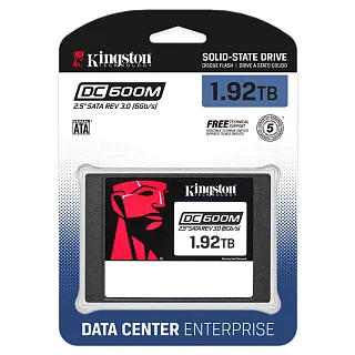 Твердотельный накопитель Kingston SSD DC600M, 1920GB, 2.5" 7mm, SATA3, 3D TLC, R/W 560/530MB/s, IOPs 94 000/78 000, TBW 3504, DWPD 1 (12 мес) (Kingston SEDC600M/1920G)