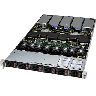 Серверная платформа Supermicro Server SYS-122C-TN 1U (2x LGA4710 32x DDR5 RDIMM 12x Hs 2.5" NVMe 2 M.2 PCIe 5.0 x2 NVMe VROC Premium 3x PCIe 5.0 x16 (SuperMicro SYS-122C-TN (bundle))