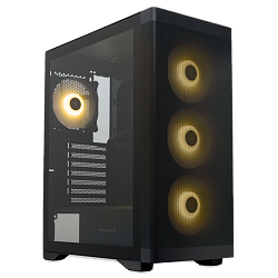 Корпус без блока HSPD M520, Mesh Mid Tower, чёрный, 4×120 мм ARGB, поддержка ATX/mATX/mITX, 2×USB‑A 3.0, 1×USB‑A 1.0