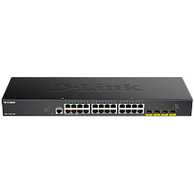 Коммутатор D-Link DGS-1250-28X смарт L2, 24 порта 1 Гбит/с, 4 порта SFP+ 10 Гбит/с
