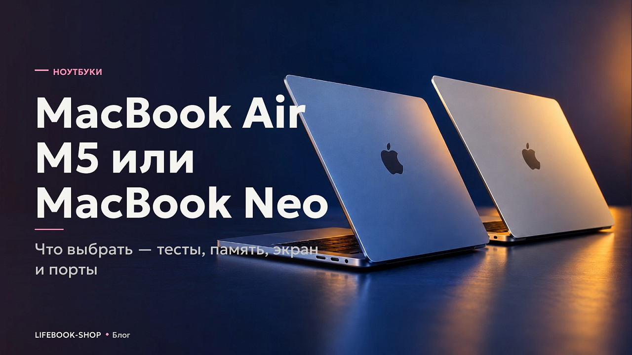 MacBook Air M5 или MacBook Neo: что выбрать — тесты, память, экран и порты