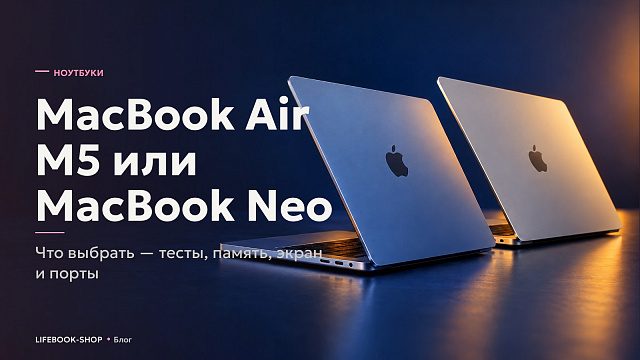MacBook Air M5 или MacBook Neo: что выбрать — тесты, память, экран и порты