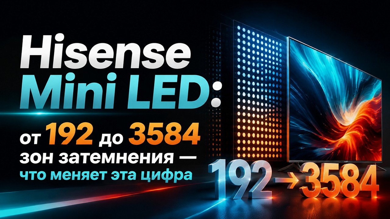 Hisense Mini LED: от 192 до 3584 зон затемнения — что меняет эта цифра