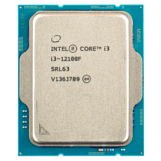 Процессор Intel Core i3-12100F, LGA1700, OEM, 4 ядра, 8 потоков, до 4.3 ГГц, кэш 12 МБ