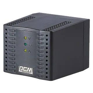 Стабилизатор напряжения Powercom TCA-1200 BL ступенчатый, 1200 ВА / 600 Вт, 4 розетки Schuko, чёрный
