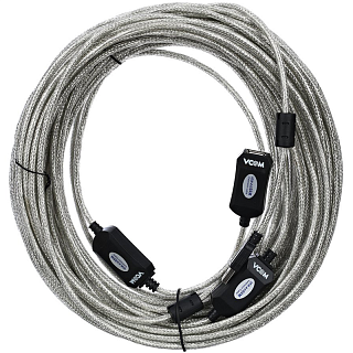 Кабель Vcom USB2.0-repeater, USB 2.0 Type-AM, USB 2.0 Type-AF, 25 м