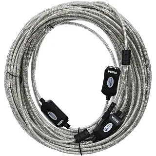 Кабель Vcom USB2.0-repeater, USB 2.0 Type-AM, USB 2.0 Type-AF, 25 м