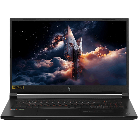 Ноутбук ACER Nitro V17 AI ANV17-41-R1G5 17.3"(1920x1080 (матовый) IPS)/AMD Ryzen 7 260(3.8Ghz)/16384Mb/1024PCISSDGb/noDVD/Ext:NVIDIA GeForce RTX 5060(8192Mb)/Cam/BT/WiFi/76WHr/war 1y/2.5kg/Black/NoOS