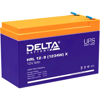 Батарея для ИБП Delta HRL 12-9 X, 12 В, 9 А·ч, клеммы F2 (под клемму 250), срок службы 12 лет