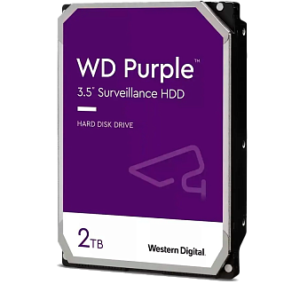 Жёсткий диск WD Purple 2 ТБ 3,5″, 5400 об/мин, кэш 64 МБ, для видеонаблюдения