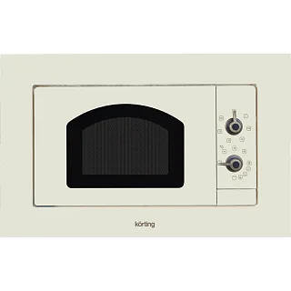 Встраиваемая микроволновая печь Korting KMI 720 RB Retro, 20 л, 700 Вт, гриль, слоновая кость