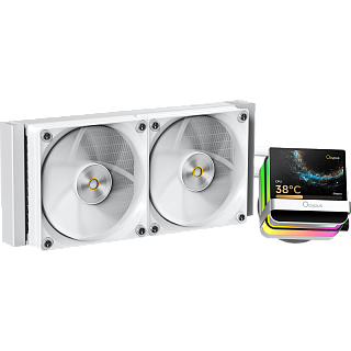Система жидкостного охлаждения/ Water Cooling System Ocypus Sigma L24 PRO WH (290W, 240mm, LED, White, ARGB/ Fans: 2x120mm, 90CFM, 2400RPM/ Pump height 97mm, 30dBA, 3100RPM, Rad thickness 27mm/ S: 1851, 1700, 1200, 115X, AM5, AM4)