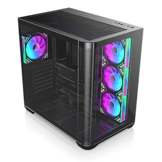 Корпус для ПК Raijintek ATREUS BT4, Midi Tower, чёрный, под ATX, E-ATX, mATX, Mini-ITX, подсветка ARGB