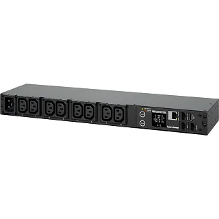Блок распределения питания CyberPower PDU41005 коммутируемый, 1U, 16 А, вход C20, 8 розеток IEC