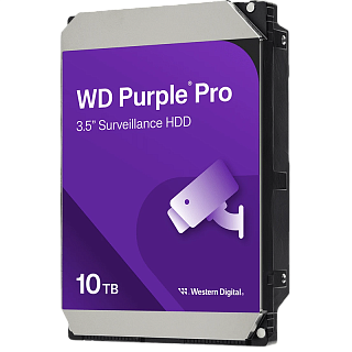Жёсткий диск WD Purple Pro 10 ТБ 3,5″, 7200 об/мин, кэш 512 МБ, для видеонаблюдения