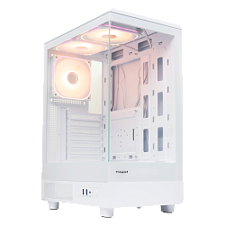 Корпус HSPD F510, Mid Tower, белый, 3×120 мм ARGB, поддержка ATX/mATX/mITX